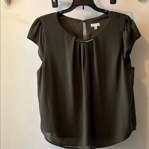 Lily White Olive Green Sleeve Blouse